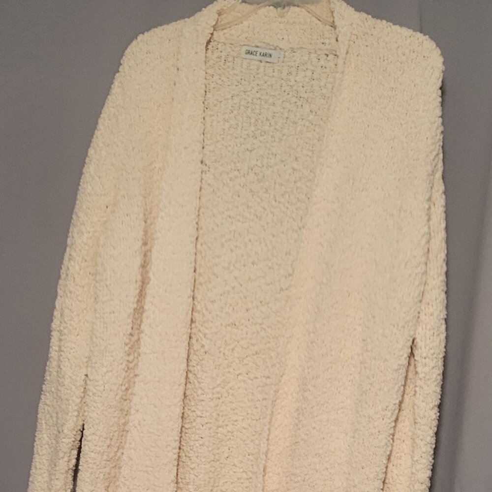 Brand NEW! Womens Grace Karin Popcorn Cardigan (Large) Ivory